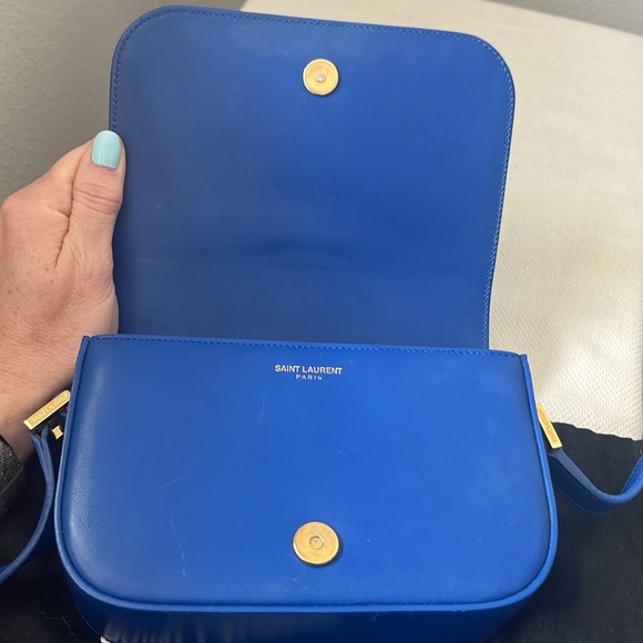 Saint Laurent Small Universite Crossbody Bag in Blue Leather - Picture 6 of 14